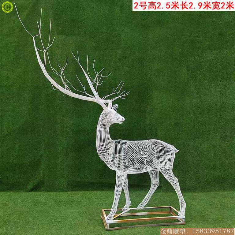 不锈钢镂空鹿雕塑 景观鹿雕塑2