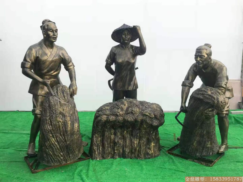 玻璃钢秋收人物雕塑 农业文化雕塑厂家
