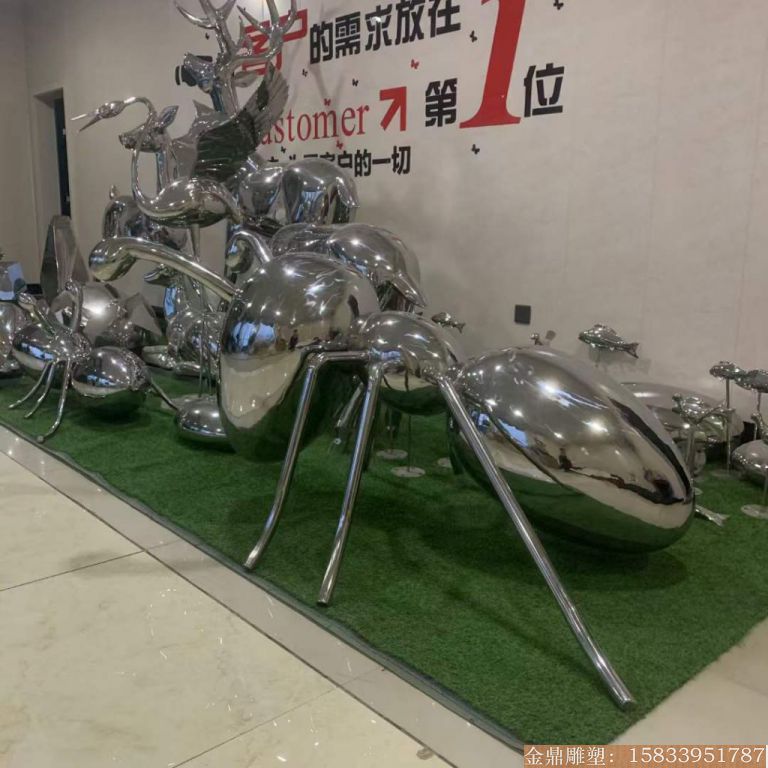 不锈钢蚂蚁雕塑 昆虫蚂蚁雕塑生产厂家
