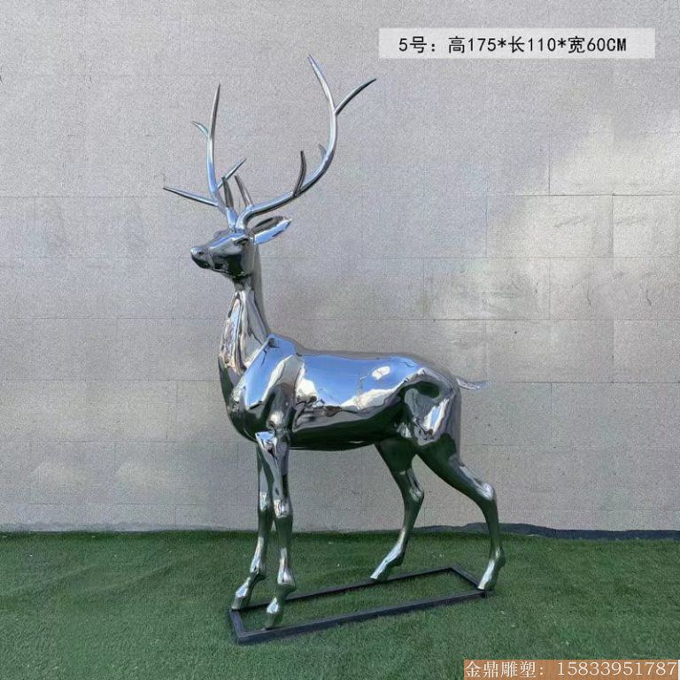 不锈钢镜面鹿雕塑 动物小鹿雕塑加工厂家